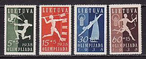 Литва, 1938, Олимпиада, Национальные игры, 4 марки